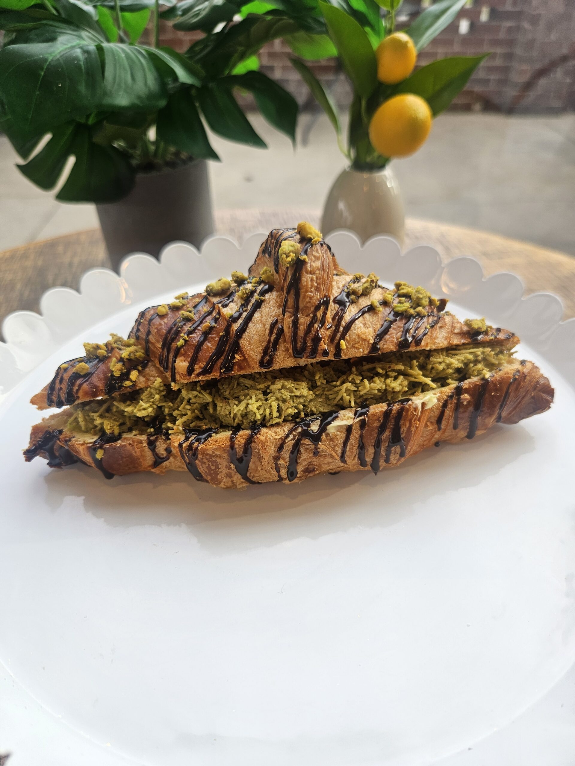Dubai Chocolate Stuffed Croissant