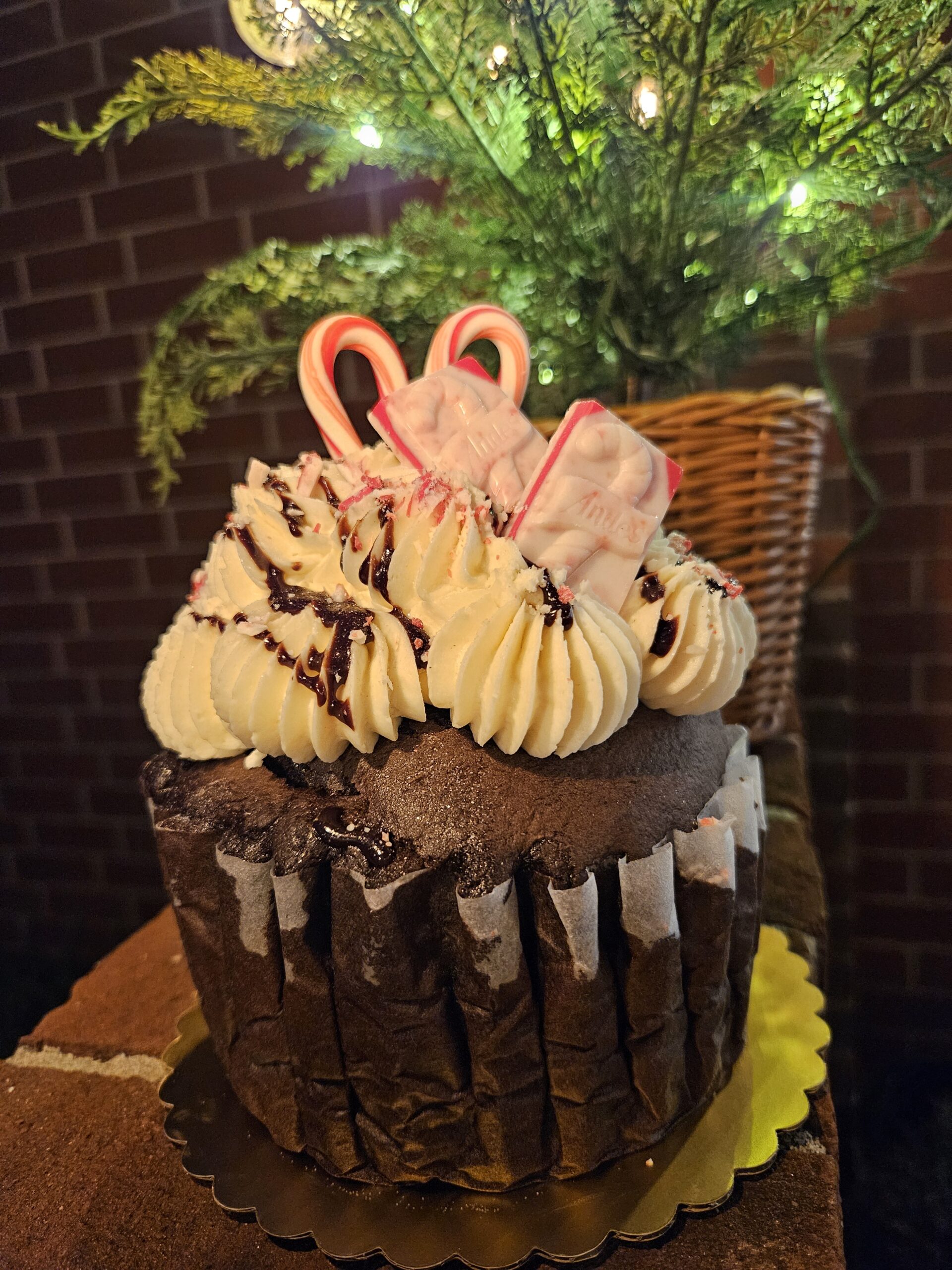 Peppermint Bark Colossal Cupcake
